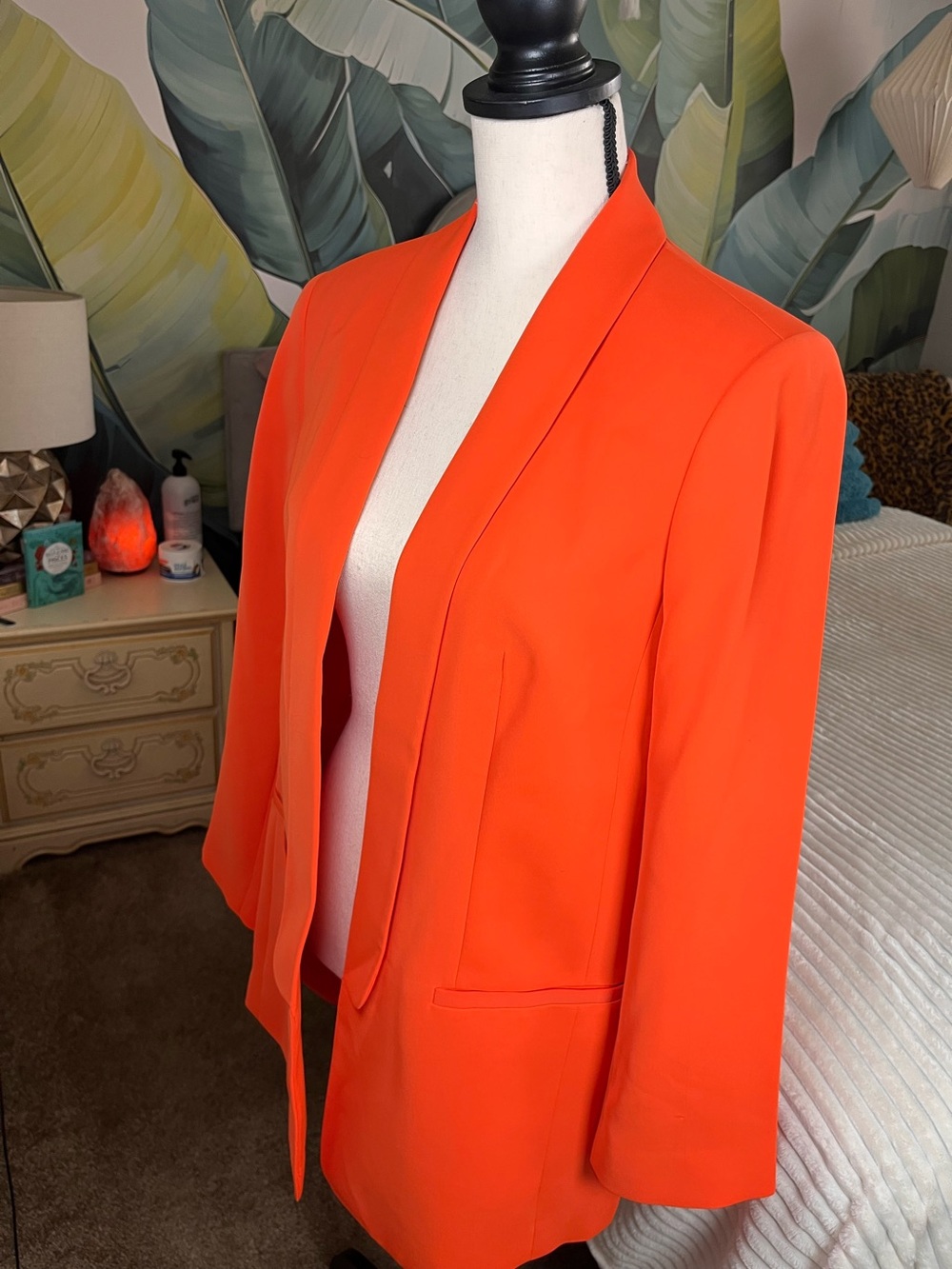 Express Women's Vibrant Orange Pants Suit Size Large, 14